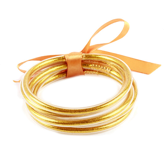 Stackable Glitter Bracelets - Gold