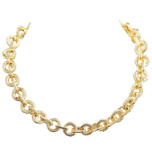 Alternating Circle Link Chain Necklace