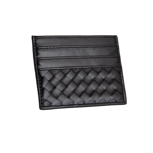 Woven Card Wallet - Black