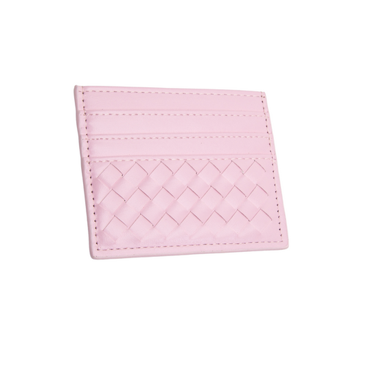 Woven Card Wallet - Pink