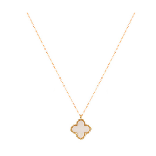 Mother of Pearl Clover Necklace - 10MM