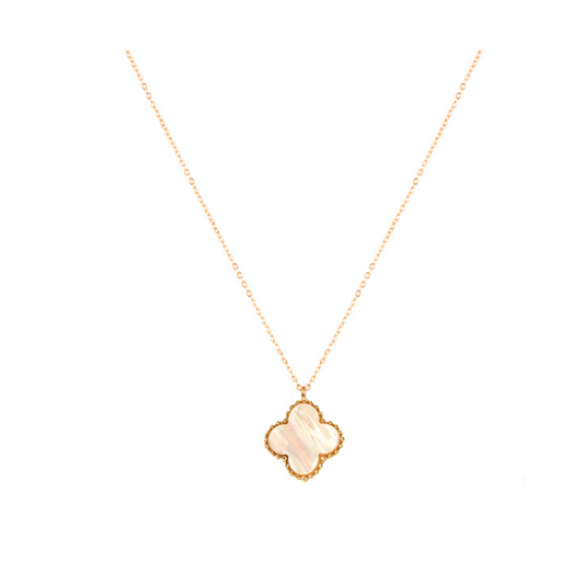 Mother of Pearl Clover Necklace - 18MM