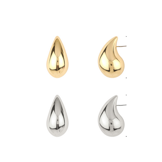Set of Two 40MM Teardrop - Gold and Silver
