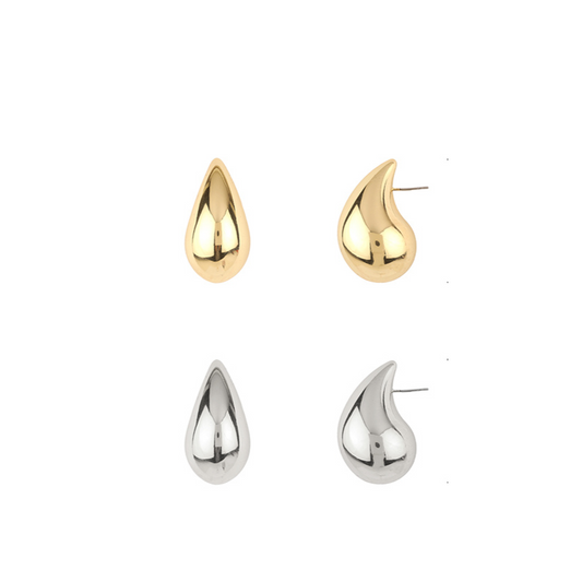 Set of Two 32MM Teardrop - Gold and Silver