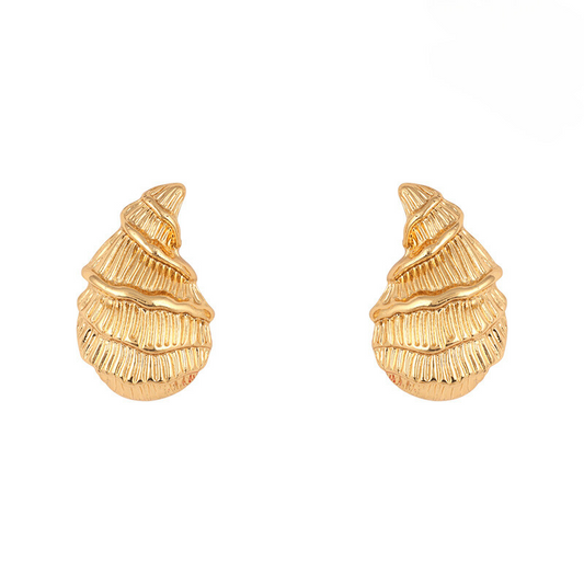 Gold Shell Post Earring