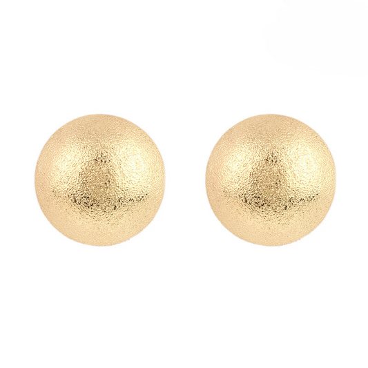 Textured Button Post Earring