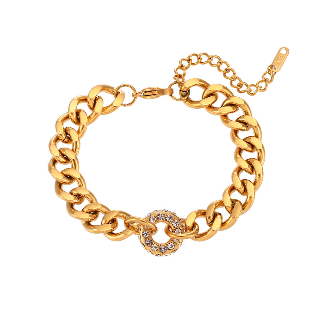 Chunky Circle CZ Bracelet