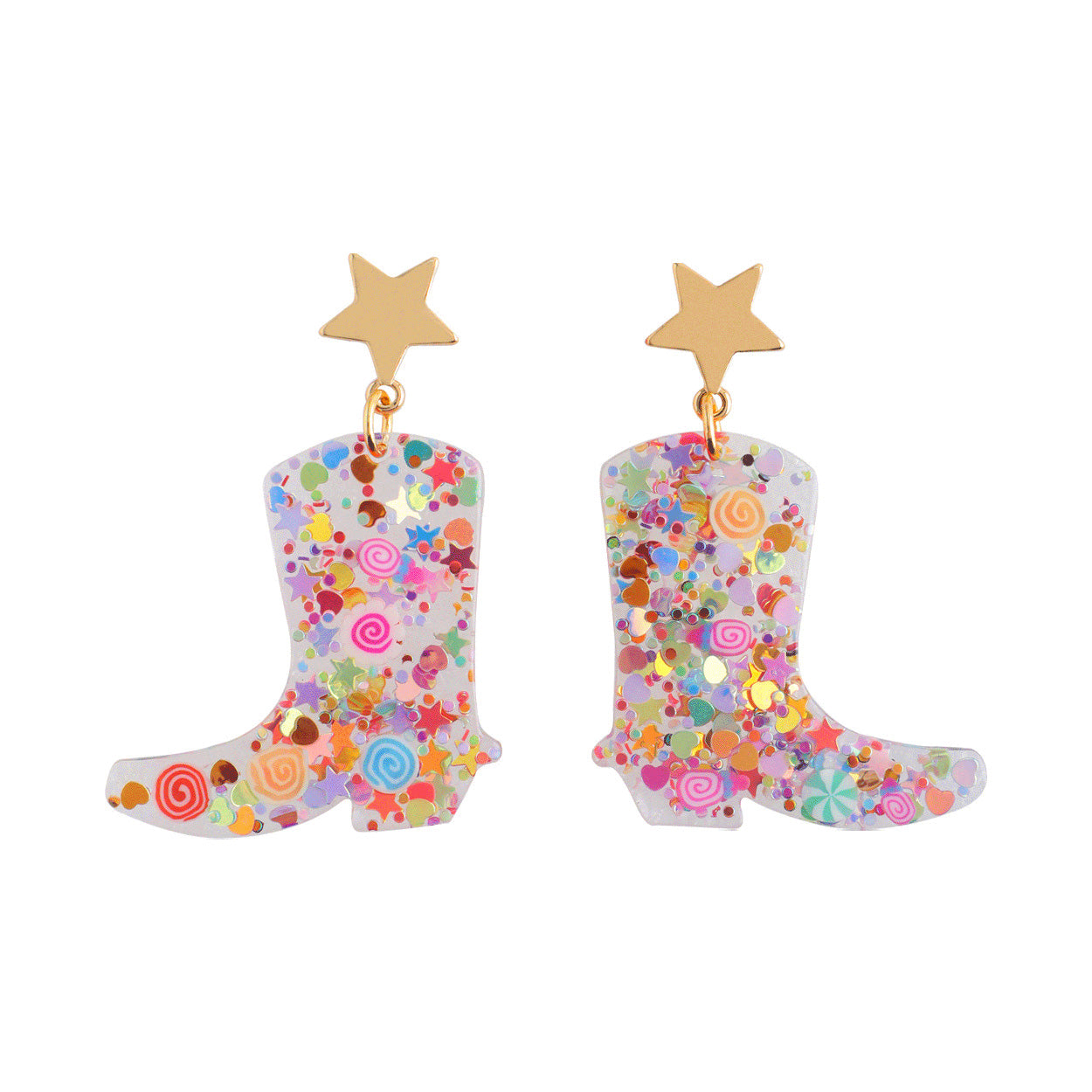 Resin Confetti Cowboy Boot