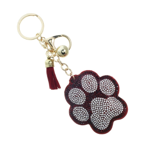 Crystal Paw Cushion Key Chain