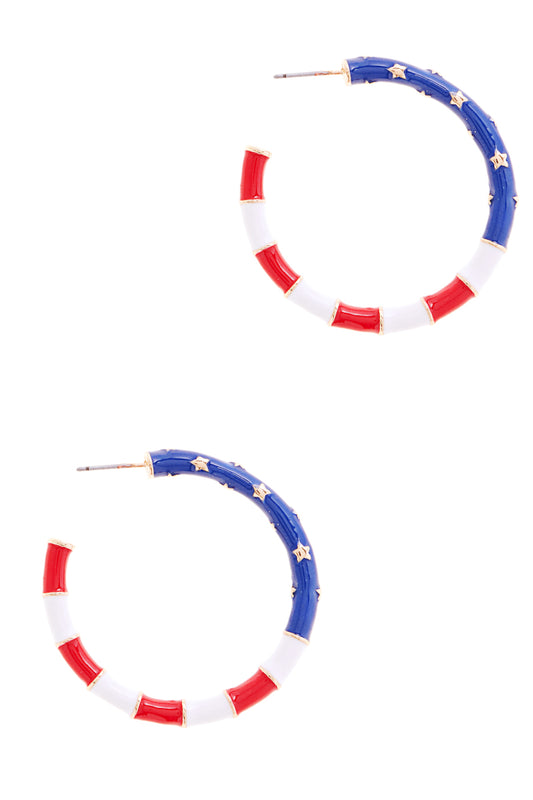 American Flag Enamel Hoops