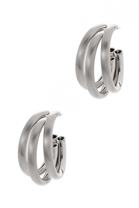 Medium Polished Satin Triple Hoop