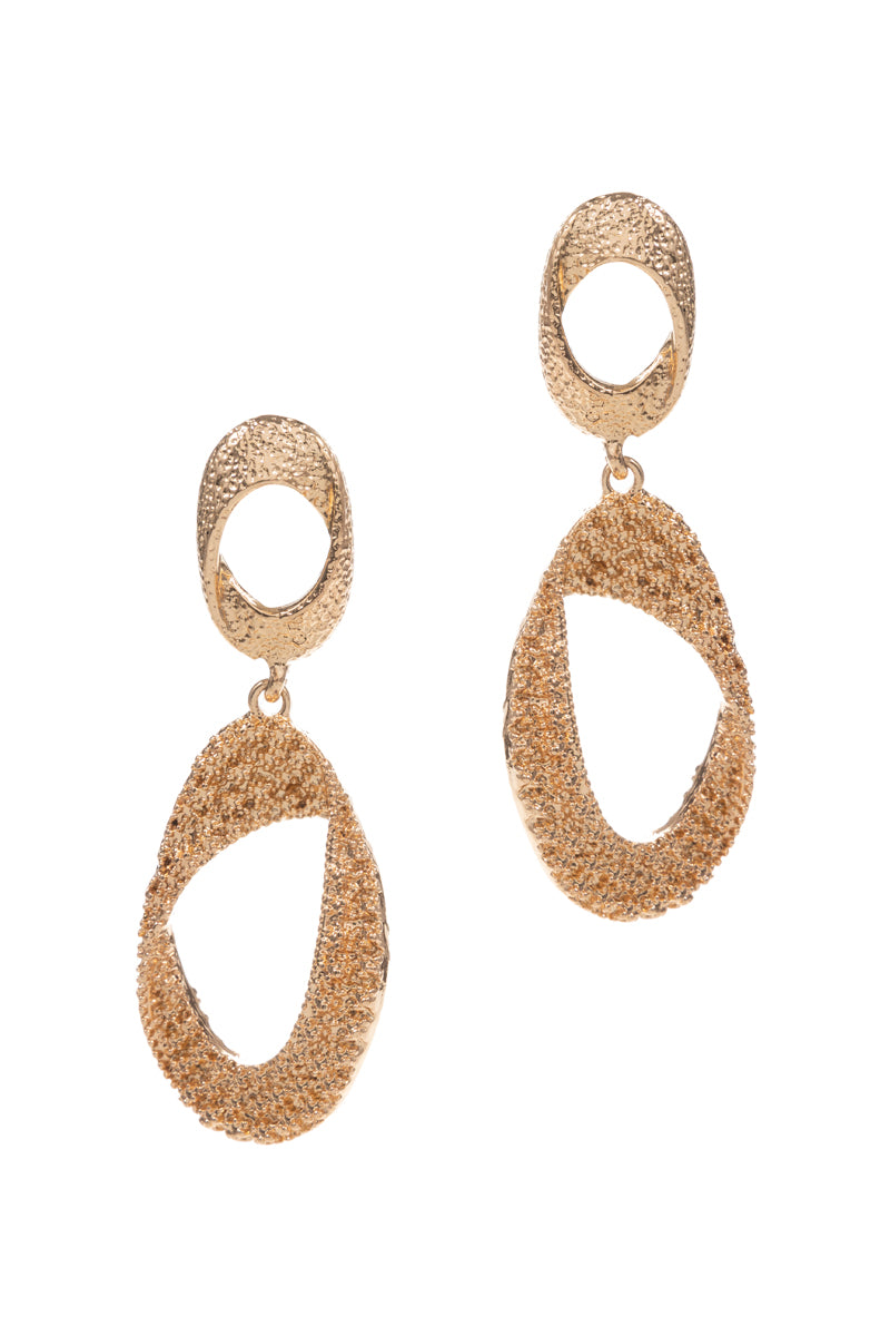 Textured Oval Drop Earrings