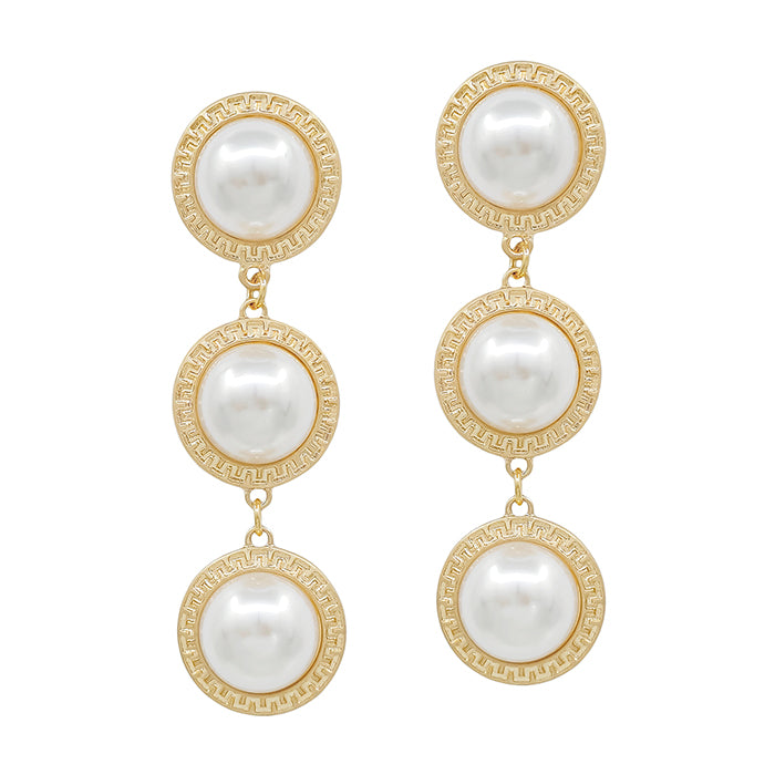 Pearl Oriental Drop Post Earring