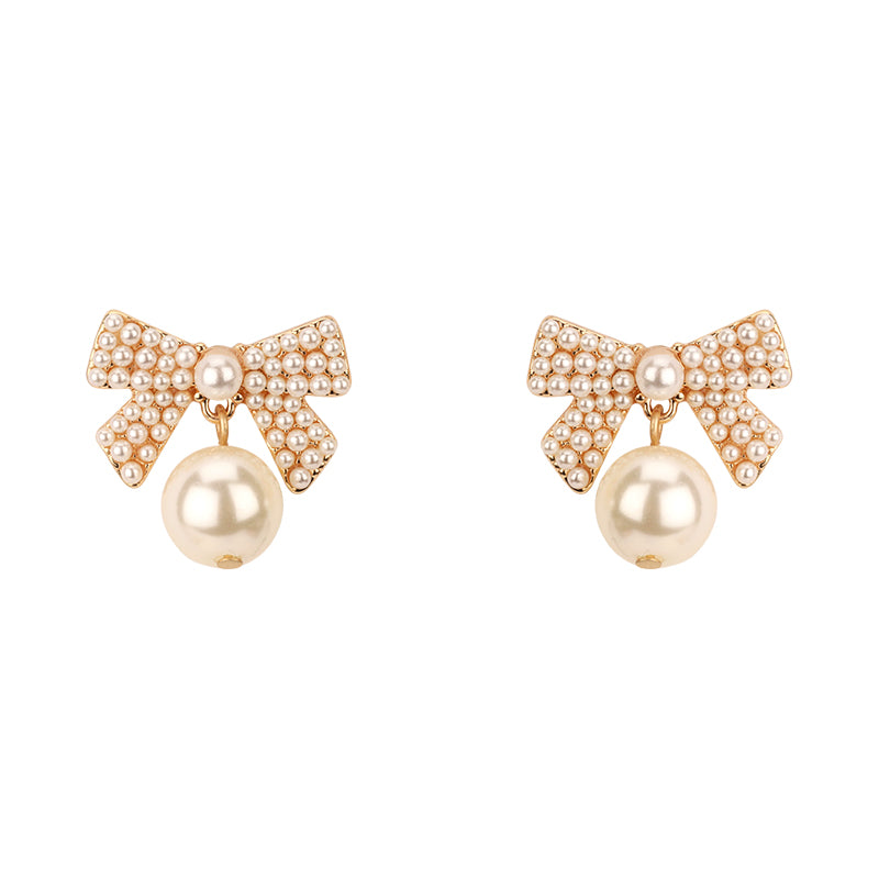 Pearl Bow Drop Earring