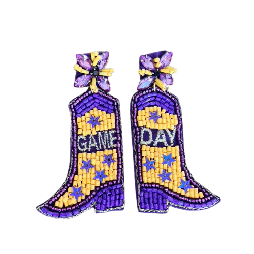 Beaded Yellow/Purple Game Day Boot