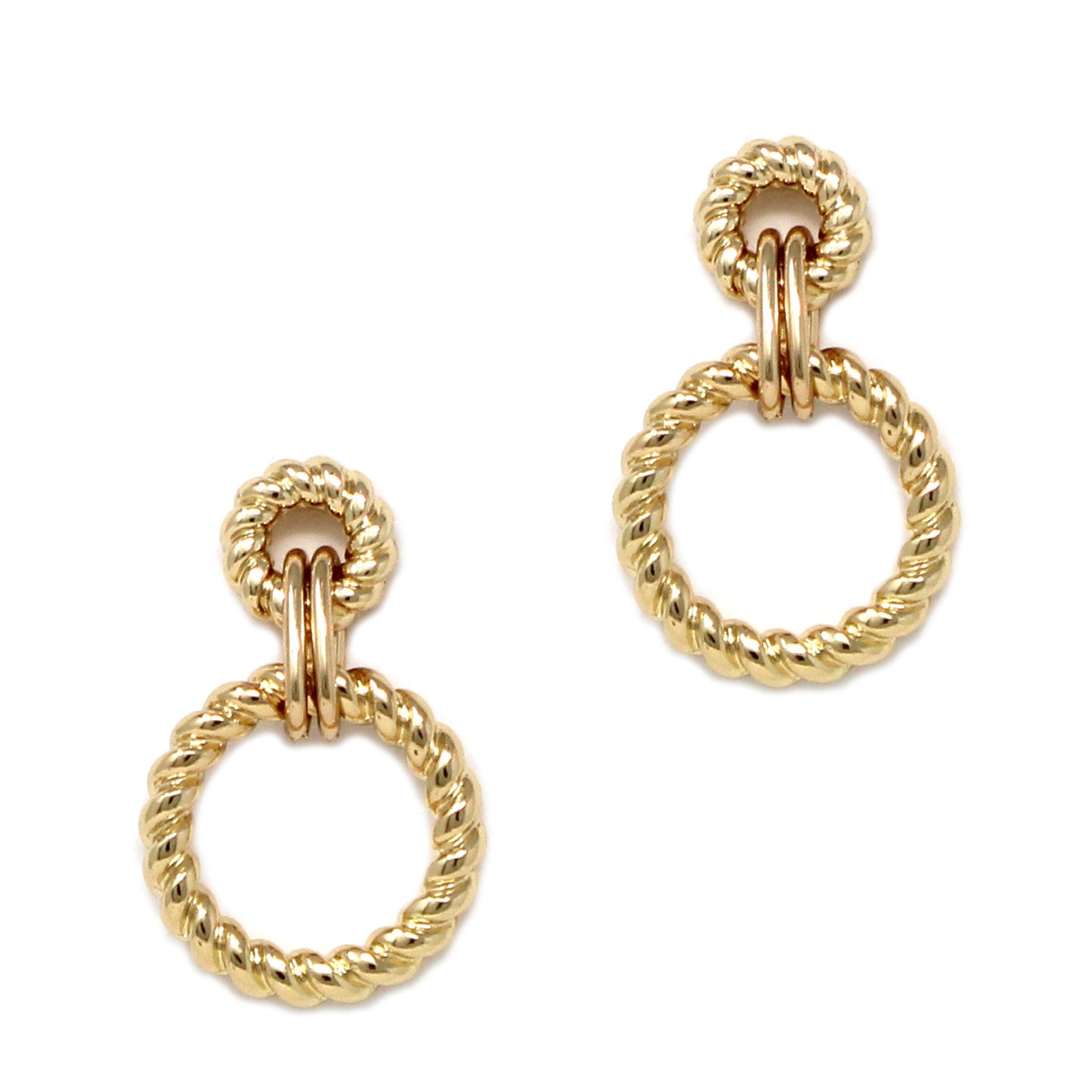 Twisted Duo Link Earring - Gold