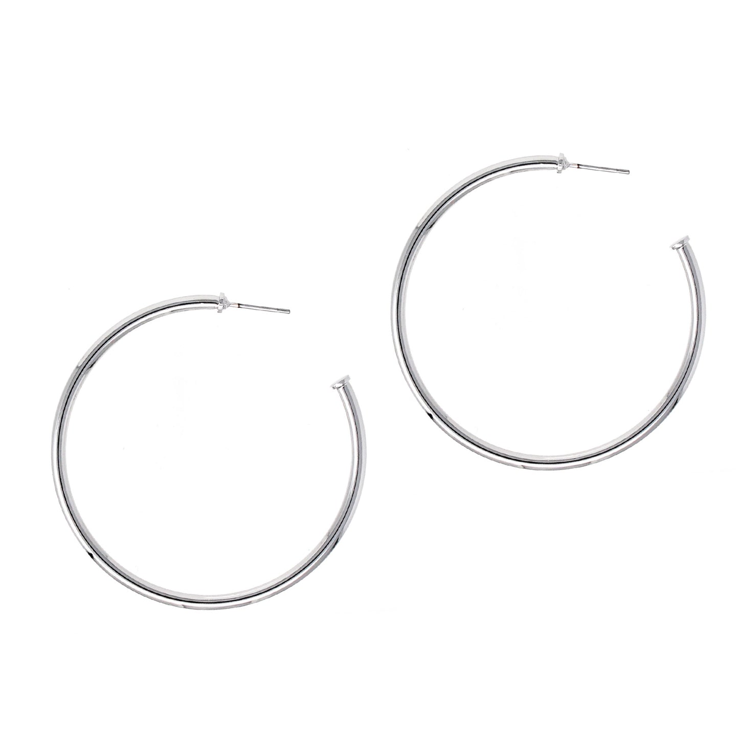 50MM Hoop Earring - Shiny Silver