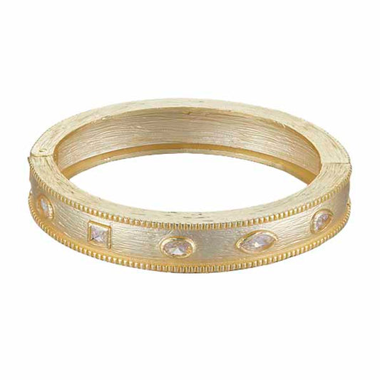 Matte Bangle with Multi-Shape CZ Stones