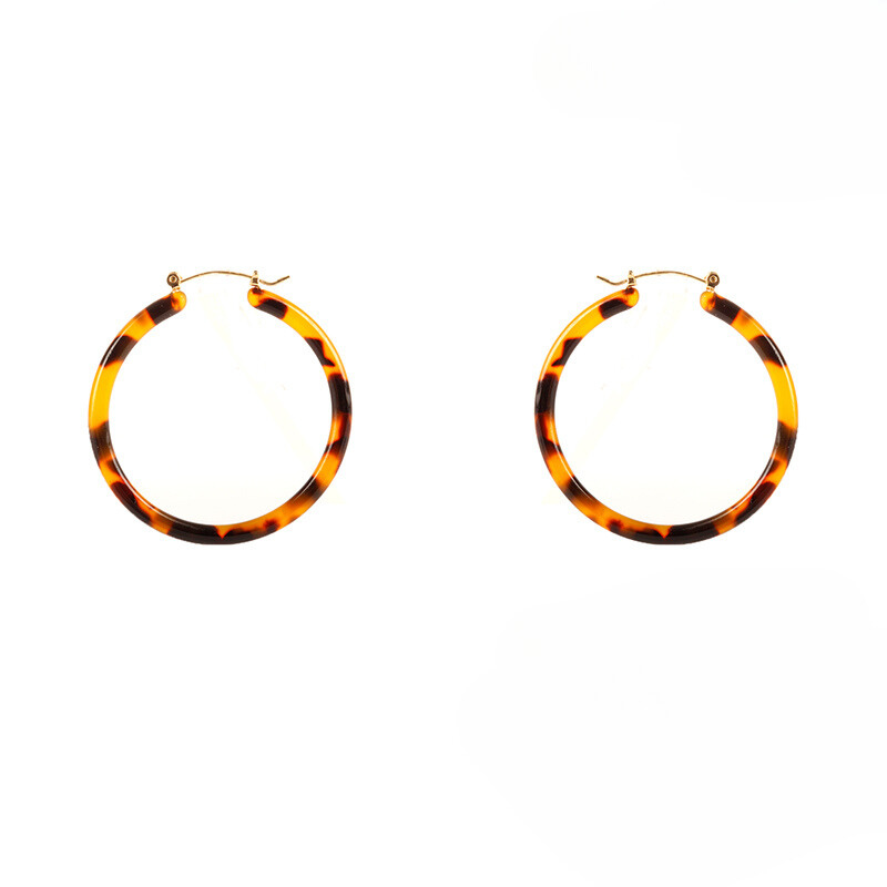 Tortoise Acetate Hoop - Brown