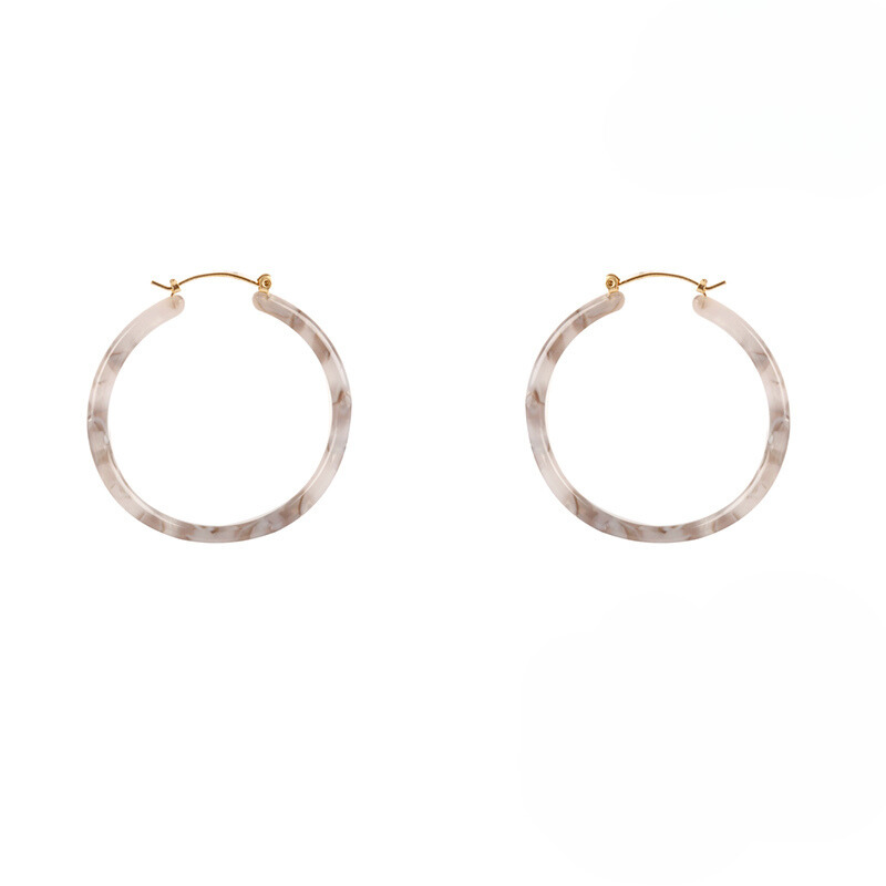 Tortoise Acetate Hoop - Gray