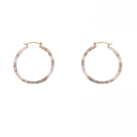 Tortoise Acetate Hoop - Gray