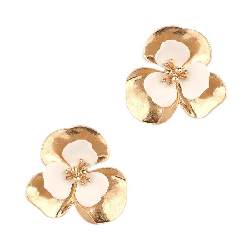 Coated Flower Post Earring