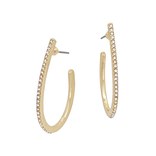 Teardrop CZ Pave Hoop - Gold