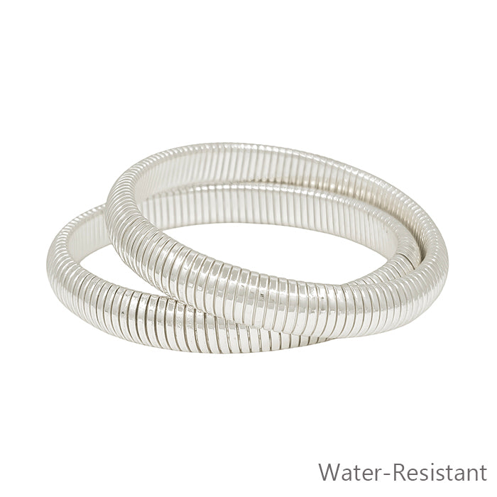 Set of 2 - 10MM Metal Stretch Bracelets