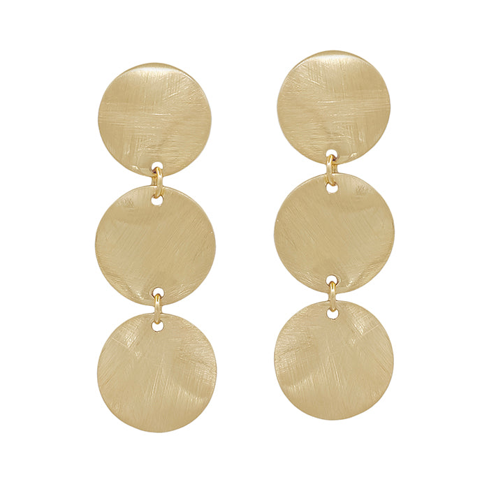 Satin 3 Drop Earring - Gold