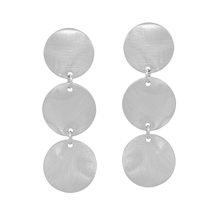 Satin 3 Drop Earring - Silver