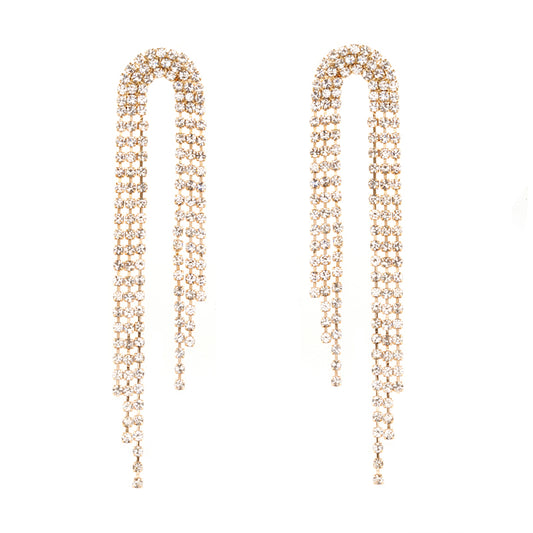 Cascading Rhinestone Post Earring