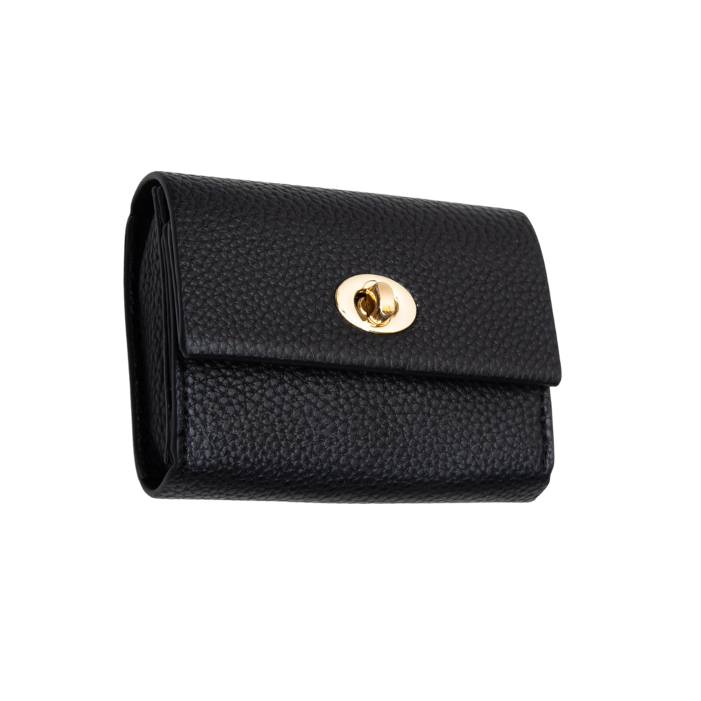 Gold Closure Wallet - Black