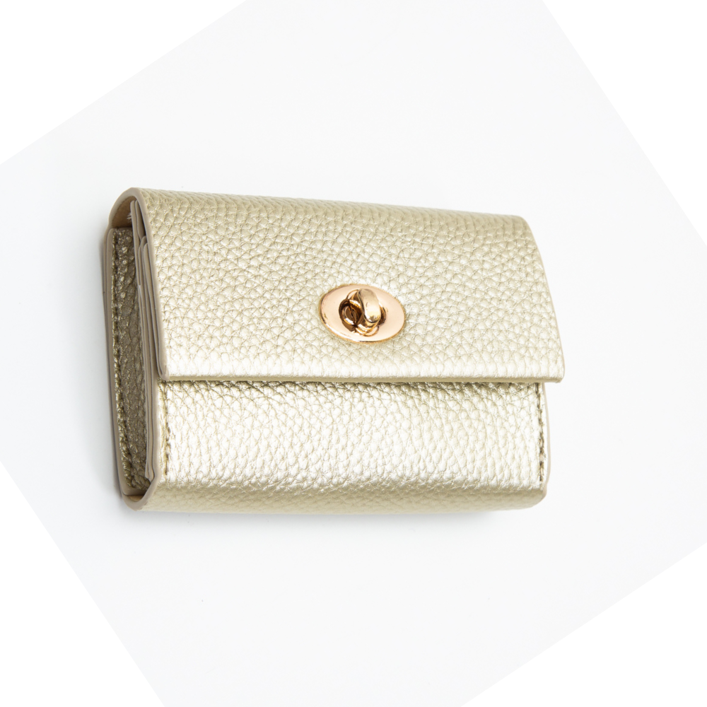 Gold Closure Wallet - Gold