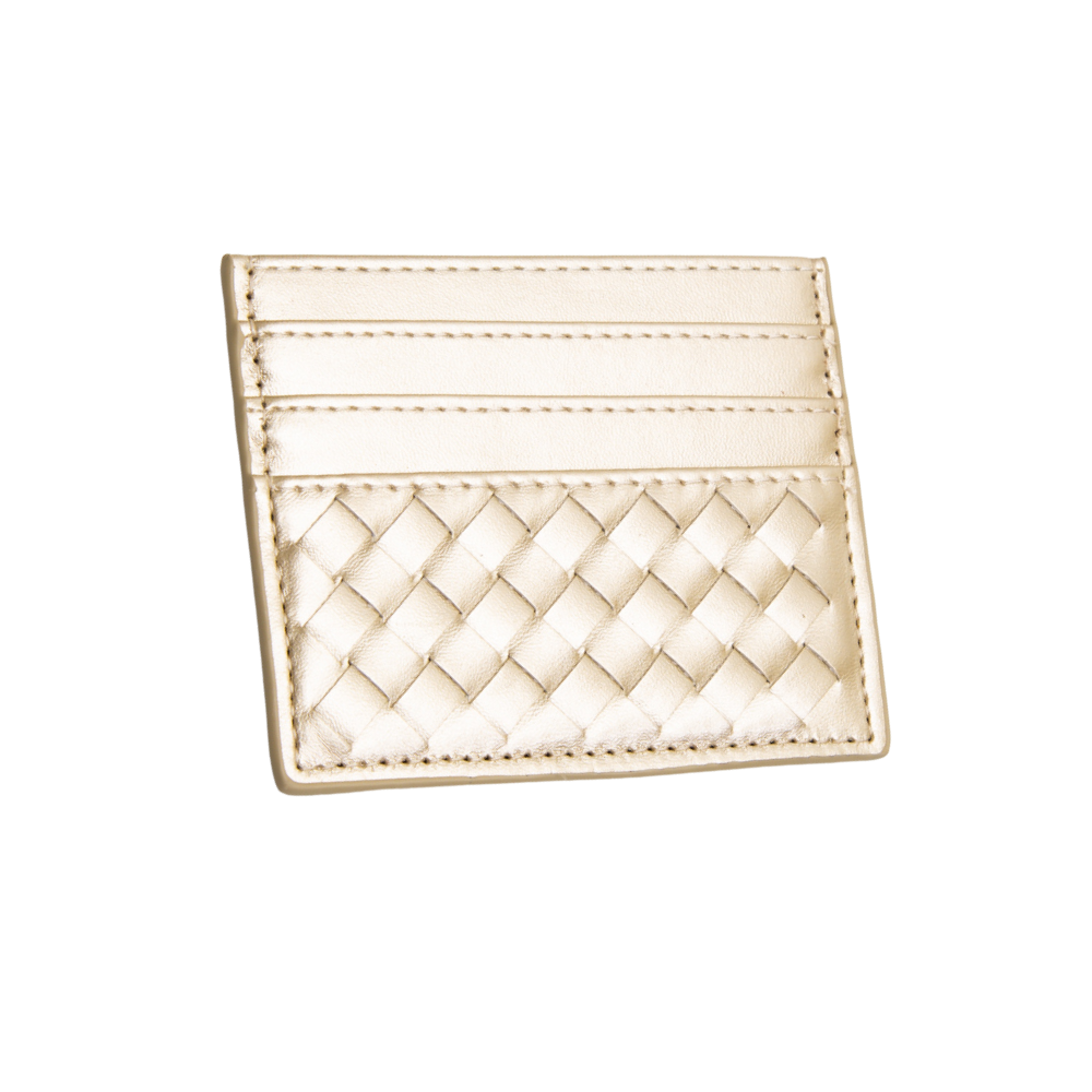 Woven Card Wallet - Gold