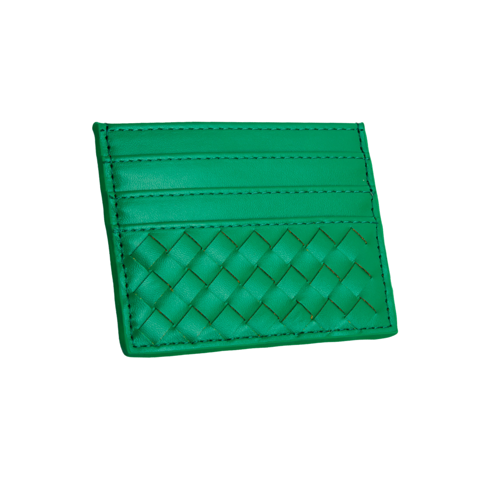 Woven Card Wallet - Kelly Green