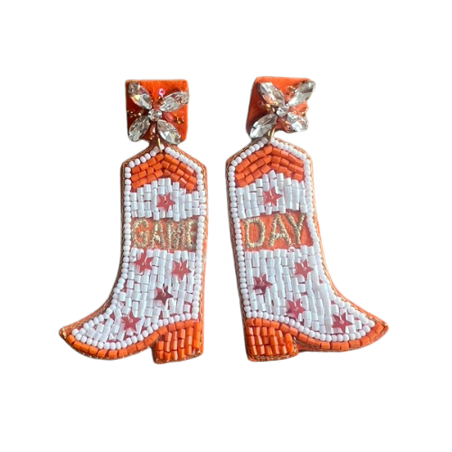 Beaded Orange/White Game Day Boot