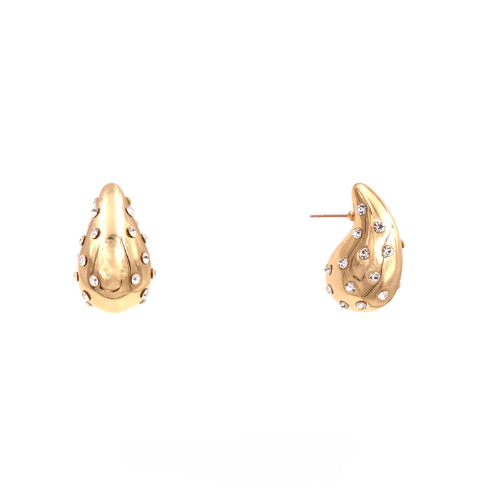 Teardrop Earring with CZ Studs