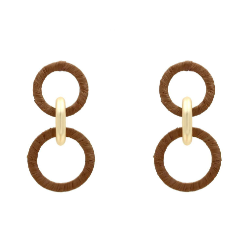 Raffia Linked Triple Drop Earring