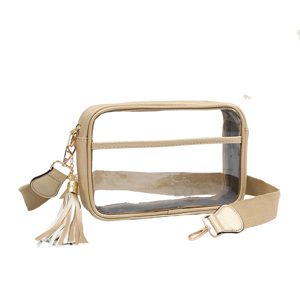 Clear Camera Crossbody Bag - Gold