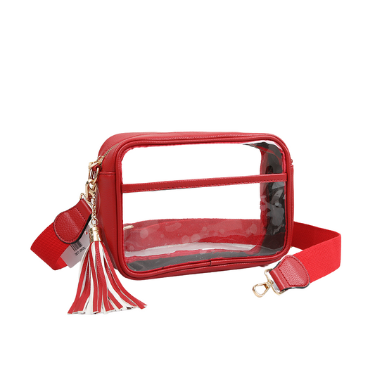 Clear Camera Crossbody Bag - Red