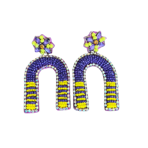 Beaded Yellow/Purple U