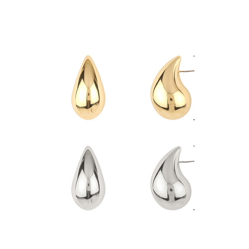 Set of Two 40MM Teardrop - Gold and Silver