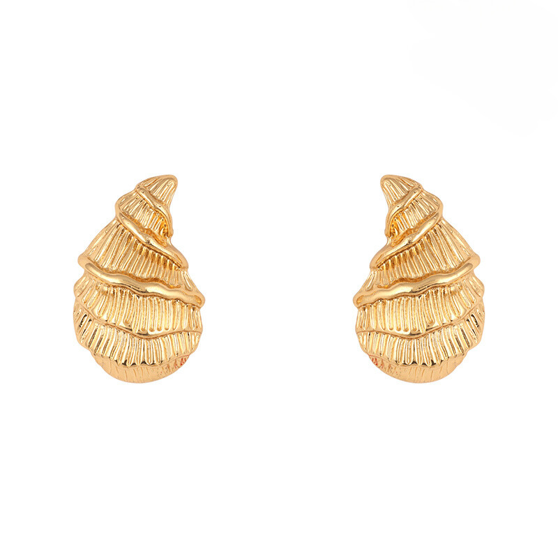 Gold Shell Post Earring