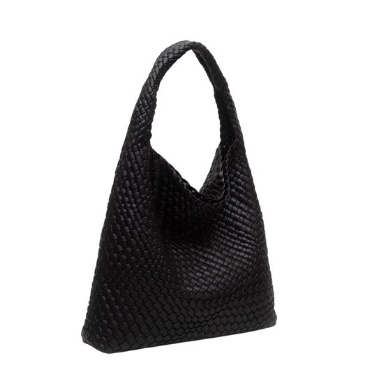 Handmade Woven Shoulder Bag - Black