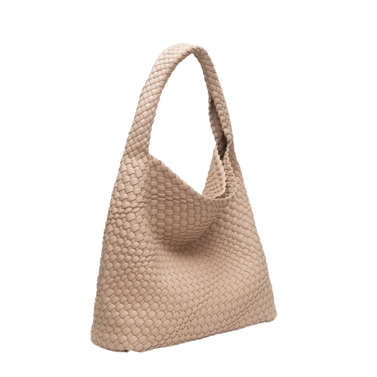 Woven Handmade Shoulder Bag - Beige