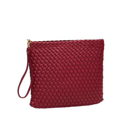 Woven Handmade Clutch - Burgundy