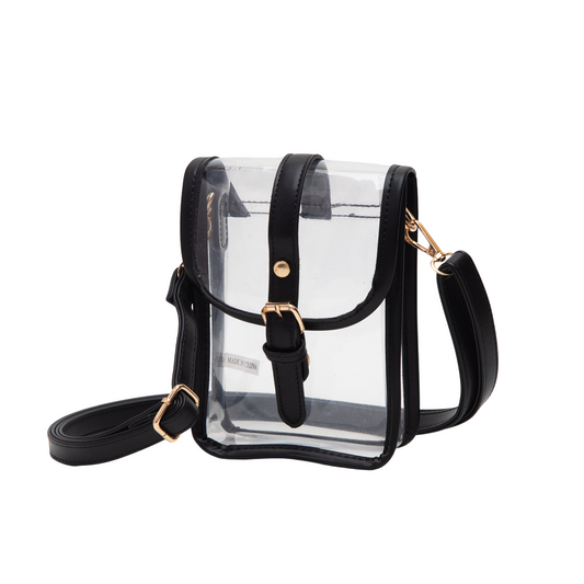 Clear Buckle Crossbody - Black