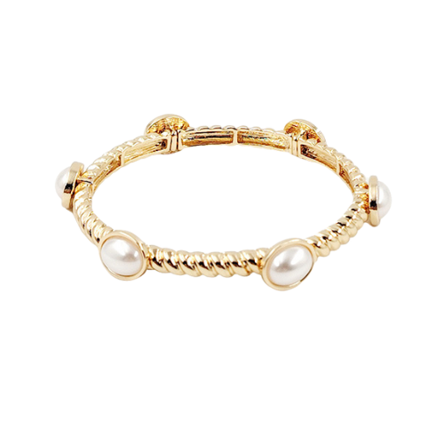 Twisted Stretch Pearl Bracelet