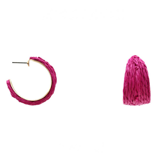 Raffia Hoop - Fuchsia