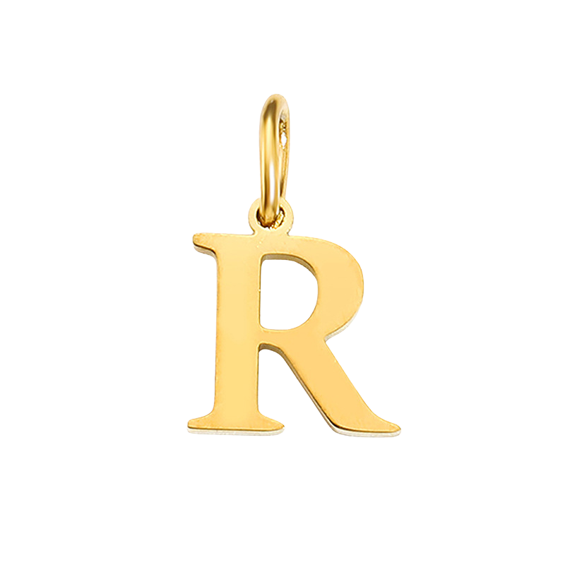 Gold Initial Charm - R